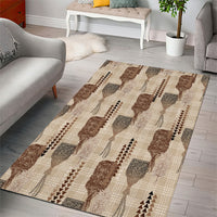 Aloha Hawaii Vintage Kahili Pa'a Lima Area Rug Palaka Print Cozy Beige