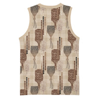 Aloha Hawaii Vintage Kahili Pa'a Lima Basketball Jersey Palaka Print Cozy Beige