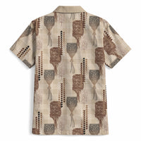 Aloha Hawaii Vintage Kahili Pa'a Lima Hawaiian Shirt Palaka Print Cozy Beige LT7 - Polynesian Pride