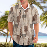 Aloha Hawaii Vintage Kahili Pa'a Lima Hawaiian Shirt Palaka Print Cozy Beige LT7 - Polynesian Pride
