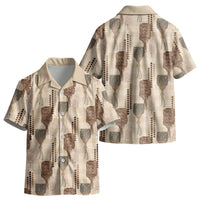 Aloha Hawaii Vintage Kahili Pa'a Lima Kid Hawaiian Shirt Palaka Print Cozy Beige LT7 - Polynesian Pride