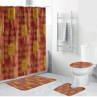 Aloha Hawaii Vintage Kahili Pa'a Lima Bathroom Set Palaka Print Hilo Royal Red-Yellow