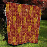 Aloha Hawaii Vintage Kahili Pa'a Lima Quilt Palaka Print Hilo Royal Red-Yellow