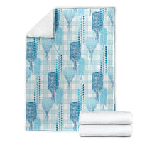 Aloha Hawaii Vintage Kahili Pa'a Lima Blanket Palaka Print Oceanic Turquoise