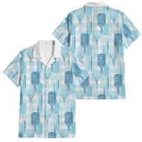 Aloha Hawaii Vintage Kahili Pa'a Lima Family Matching Off The Shoulder Long Sleeve Dress and Hawaiian Shirt Palaka Print Oceanic Turquoise