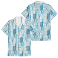 Aloha Hawaii Vintage Kahili Pa'a Lima Family Matching Off The Shoulder Long Sleeve Dress and Hawaiian Shirt Palaka Print Oceanic Turquoise LT7 Dad's Shirt - Short Sleeve Turquoise - Polynesian Pride