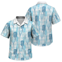 Aloha Hawaii Vintage Kahili Pa'a Lima Family Matching Off The Shoulder Long Sleeve Dress and Hawaiian Shirt Palaka Print Oceanic Turquoise LT7 Son's Shirt Turquoise - Polynesian Pride