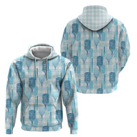 Aloha Hawaii Vintage Kahili Pa'a Lima Hoodie Palaka Print Oceanic Turquoise