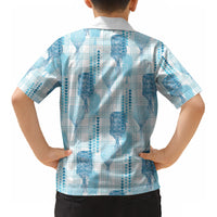 Aloha Hawaii Vintage Kahili Pa'a Lima Kid Hawaiian Shirt Palaka Print Oceanic Turquoise LT7 - Polynesian Pride