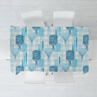 Aloha Hawaii Vintage Kahili Pa'a Lima Tablecloth Palaka Print Oceanic Turquoise
