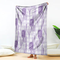 Aloha Hawaii Vintage Kahili Pa'a Lima Blanket Palaka Print Pastel Lavender