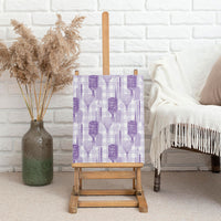 Aloha Hawaii Vintage Kahili Pa'a Lima Canvas Wall Art Palaka Print Pastel Lavender