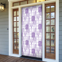 Aloha Hawaii Vintage Kahili Pa'a Lima Door Cover Palaka Print Pastel Lavender