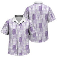 Aloha Hawaii Vintage Kahili Pa'a Lima Family Matching Off The Shoulder Long Sleeve Dress and Hawaiian Shirt Palaka Print Pastel Lavender LT7 Son's Shirt Lavender - Polynesian Pride