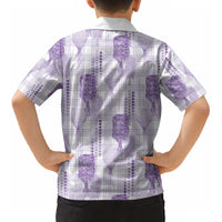 Aloha Hawaii Vintage Kahili Pa'a Lima Kid Hawaiian Shirt Palaka Print Pastel Lavender LT7 - Polynesian Pride