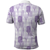 Aloha Hawaii Vintage Kahili Pa'a Lima Polo Shirt Palaka Print Pastel Lavender