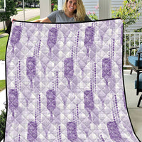 Aloha Hawaii Vintage Kahili Pa'a Lima Quilt Palaka Print Pastel Lavender