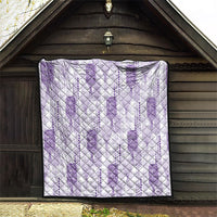 Aloha Hawaii Vintage Kahili Pa'a Lima Quilt Palaka Print Pastel Lavender