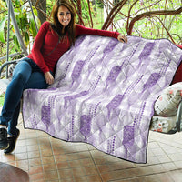 Aloha Hawaii Vintage Kahili Pa'a Lima Quilt Palaka Print Pastel Lavender
