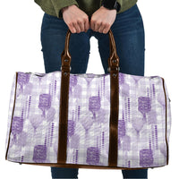 Aloha Hawaii Vintage Kahili Pa'a Lima Travel Bag Palaka Print Pastel Lavender