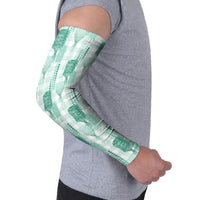 Aloha Hawaii Vintage Kahili Pa'a Lima Arm Sleeves Palaka Print Mossy Teal
