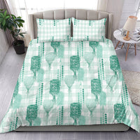 Aloha Hawaii Vintage Kahili Pa'a Lima Bedding Set Palaka Print Mossy Teal