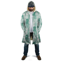 Aloha Hawaii Vintage Kahili Pa'a Lima Cloak Palaka Print Mossy Teal