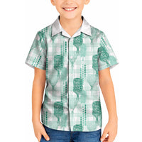 Aloha Hawaii Vintage Kahili Pa'a Lima Kid Hawaiian Shirt Palaka Print Mossy Teal LT7 Kid Mossy Teal - Polynesian Pride