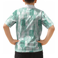 Aloha Hawaii Vintage Kahili Pa'a Lima Kid Hawaiian Shirt Palaka Print Mossy Teal LT7 - Polynesian Pride