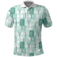 Aloha Hawaii Vintage Kahili Pa'a Lima Polo Shirt Palaka Print Mossy Teal LT7 Mossy Teal - Polynesian Pride