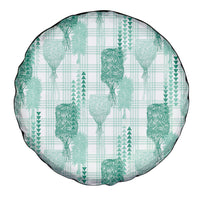Aloha Hawaii Vintage Kahili Pa'a Lima Spare Tire Cover Palaka Print Mossy Teal