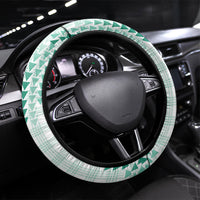Aloha Hawaii Vintage Kahili Pa'a Lima Steering Wheel Cover Palaka Print Mossy Teal