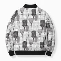 Aloha Hawaii Vintage Kahili Pa'a Lima Bomber Puffer Jacket Palaka Print Hinahina