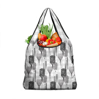 Aloha Hawaii Vintage Kahili Pa'a Lima Grocery Bag Palaka Print Hinahina