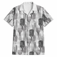 Aloha Hawaii Vintage Kahili Pa'a Lima Hawaiian Shirt Palaka Print Hinahina LT7 Gray - Polynesian Pride