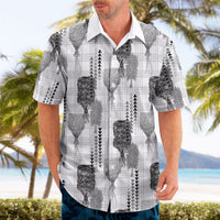 Aloha Hawaii Vintage Kahili Pa'a Lima Hawaiian Shirt Palaka Print Hinahina LT7 - Polynesian Pride