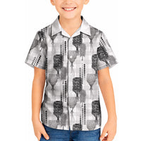 Aloha Hawaii Vintage Kahili Pa'a Lima Kid Hawaiian Shirt Palaka Print Hinahina LT7 Kid Gray - Polynesian Pride