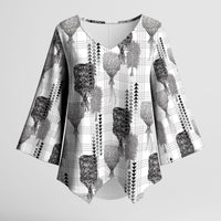 Aloha Hawaii Vintage Kahili Pa'a Lima Kimono Sleeve Blouse Palaka Print Hinahina