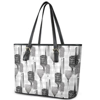 Aloha Hawaii Vintage Kahili Pa'a Lima Leather Tote Bag Palaka Print Hinahina