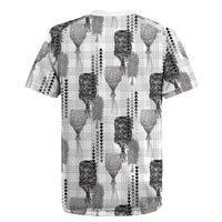 Aloha Hawaii Vintage Kahili Pa'a Lima Rugby Jersey Palaka Print Hinahina