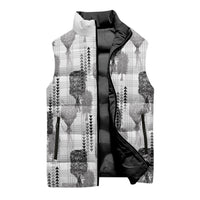 Aloha Hawaii Vintage Kahili Pa'a Lima Sleeveless Puffer Jacket Palaka Print Hinahina