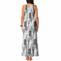 Aloha Hawaii Vintage Kahili Pa'a Lima Tank Maxi Dress Palaka Print Hinahina LT7 - Polynesian Pride