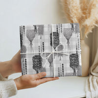 Aloha Hawaii Vintage Kahili Pa'a Lima Wrapping Paper Palaka Print Hinahina