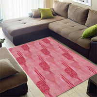 Aloha Hawaii Vintage Kahili Pa'a Lima Area Rug Palaka Print Berry Pink