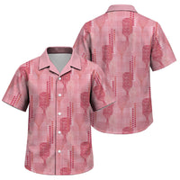 Aloha Hawaii Vintage Kahili Pa'a Lima Family Matching Short Sleeve Bodycon Dress and Hawaiian Shirt Palaka Print Berry Pink