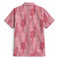 Aloha Hawaii Vintage Kahili Pa'a Lima Hawaiian Shirt Palaka Print Berry Pink LT7 - Polynesian Pride