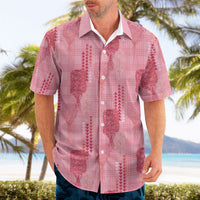 Aloha Hawaii Vintage Kahili Pa'a Lima Hawaiian Shirt Palaka Print Berry Pink LT7 - Polynesian Pride