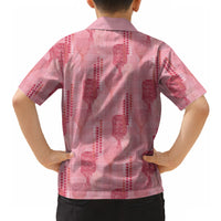 Aloha Hawaii Vintage Kahili Pa'a Lima Hawaiian Shirt Palaka Print Berry Pink LT7 - Polynesian Pride