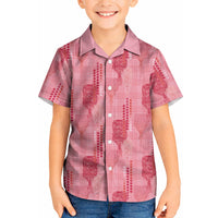 Aloha Hawaii Vintage Kahili Pa'a Lima Kid Hawaiian Shirt Palaka Print Berry Pink LT7 Kid Pink - Polynesian Pride