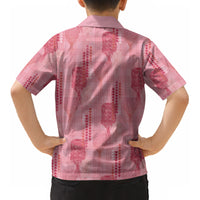 Aloha Hawaii Vintage Kahili Pa'a Lima Kid Hawaiian Shirt Palaka Print Berry Pink LT7 - Polynesian Pride